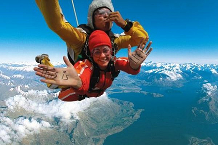 新西兰皇后镇nzone skydive 高空跳伞-9000英尺 约