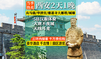 秦始皇帝陵博物院(兵马俑)+华清宫+西安城墙+西安千古情+大雁塔+大慈恩寺二日游【尊宾席·20人团·含餐酒店】