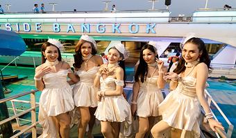 【湄南嘉年华号】曼谷夜游湄南河游船豪华游轮  自助晚餐|人妖表演|男模互动|饕餮盛筵|地标美景