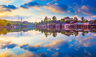 【酒店套餐】深圳观澜山水田园酒店+自助早餐+日式主题汤泉（2次）+岭南客家风情水乡+西游奇幻夜灯会