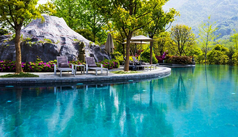 【3天2晚★私汤入户】杭州临安湍口温泉度假村2晚+双人自助早餐+晚餐下午茶+无限次温泉+可选大明山万松岭滑雪场