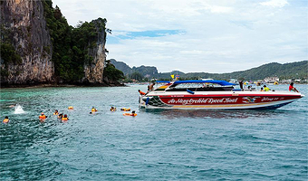 甲米神奇四岛+鸡岛+莫岛+波达岛+帕别岛一日游【快艇/长尾船一日游，英文导游，不含上岛费】