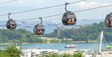新加坡空中缆车一日游【新加坡圣淘沙缆车花柏山线圣淘沙线往返票，可组合圣淘沙岛巴士之旅或圣淘沙SkyHelix】