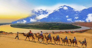 中卫沙坡头+腾格里沙漠+66号公路一日游【6人嗨小团/纯玩无购物/上门接送/含门票/地道沙漠玩法】