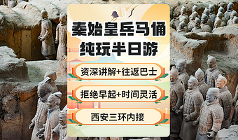 兵马俑半日游*西安秦始皇帝陵博物院（兵马俑）【三环内接+导游讲解+无线耳麦】