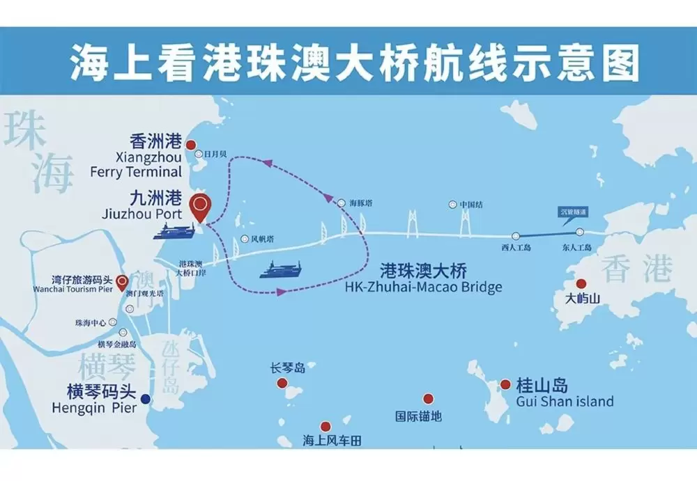 港珠澳大桥航线参考图：