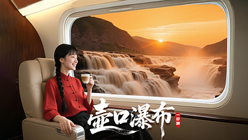 延安陕西黄河壶口瀑布+南泥湾景区一日游【全新2+1头等舱·赠送延安火车站接站+延安零食伴手礼·可选2-8人团】