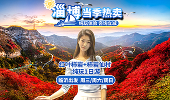 淄博山东文旅·红叶柿岩旅游区一日游【临沂出发 | 柿岩仙村 | 赏秋赏红叶 | 含午餐 | 纯玩无购物】