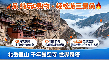 大同应县木塔+悬空寺+恒山一日游【纯玩无购物 跟着悟空游山西  赠送特色午餐】