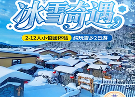 12人超值团丨雪乡+冰雪画廊+马拉爬犁+雪地摩托纯玩2日【8大娱雪项目+1早3特色餐+入住民俗火炕】