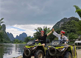桂林阳朔十里画廊美景山地车沙滩车越野基地【丛林越野+遇龙河打卡，水陆两栖超刺激】