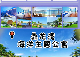 【距汤泉驾车5分钟】鼎龙湾海洋主题公寓住1晚+海田汤泉单次门票2张+2人早餐+24小时免费停车