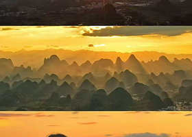 千里江山图大型水墨画打卡地一日游【日落晚霞-阳朔县城专线车往返】