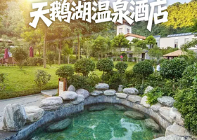 【无限次茶语温泉】清远宝晶宫天鹅湖温泉酒店住1晚+2人无限次温泉+泳池水乐园+2人早餐+酒店儿童乐园