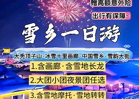 中国雪乡+大秃顶子山一日游【6人夜景团●含雪地摩托●马拉爬犁体验●雪地转转●亚雪公路●十里画廊【赠旅游意外险】