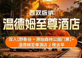 【酒店套餐】3天2晚温德姆至尊酒店+双人野象谷+原始森林公园双园门票+酒店早餐