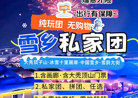中国雪乡+大秃顶子山一日游【6人夜景团●含雪地摩托●马拉爬犁体验●雪地转转●亚雪公路●十里画廊【赠旅游意外险】