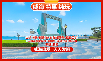 威海火炬八街+天鹅湖生态旅游区+孤独公约+海源公园+搁浅货轮布鲁维斯号+猫头山一日游【赠天鹅粮|可选8人小团】