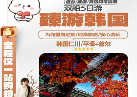 甄游韩国丨韩国仁川/平泽+首尔双船5日品质之旅【烟台/威海/青岛均可出港丨无强制消费，韩国特色餐+四钻酒店】