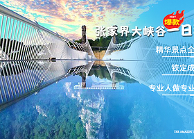 张家界大峡谷景区(玻璃桥)一日游【一价全含|无自费|市区中心上门接送|网红景点打卡|可选黄龙洞|赠特色中餐】