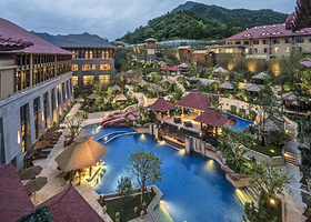 【天然真温泉】杭州临安湍口众安氡温泉度假酒店2天1晚+双人自助早餐+双人湍口众安氡温泉+可选自助晚餐+淘气堡