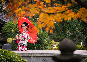 日本东京浅草寺八重和服