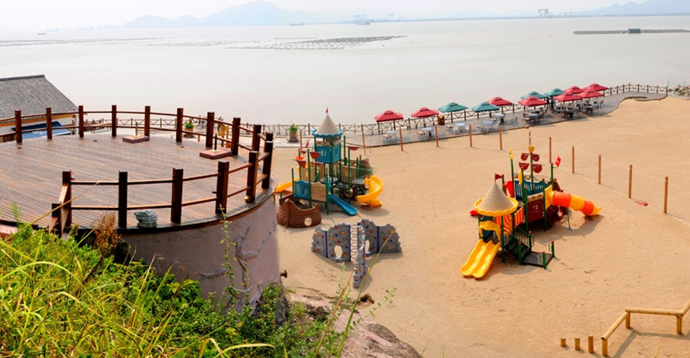 官方电子票三门蛇蟠岛滑泥公园2大1小亲子票