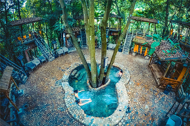 清远英德九州驿站天门沟树上温泉树屋木屋纯玩2天1夜